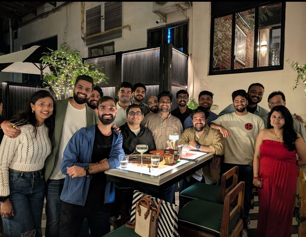 Sachin Upadhyay at a GrowthX dinner event with community members